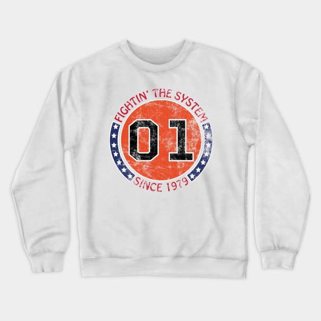 Dukes of Hazzard - Fightin' The System Since 1979 Vintage (01 General Lee) Crewneck Sweatshirt by albinochicken